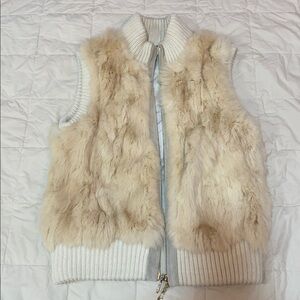 Love Token Cream and Tan Fur Vest